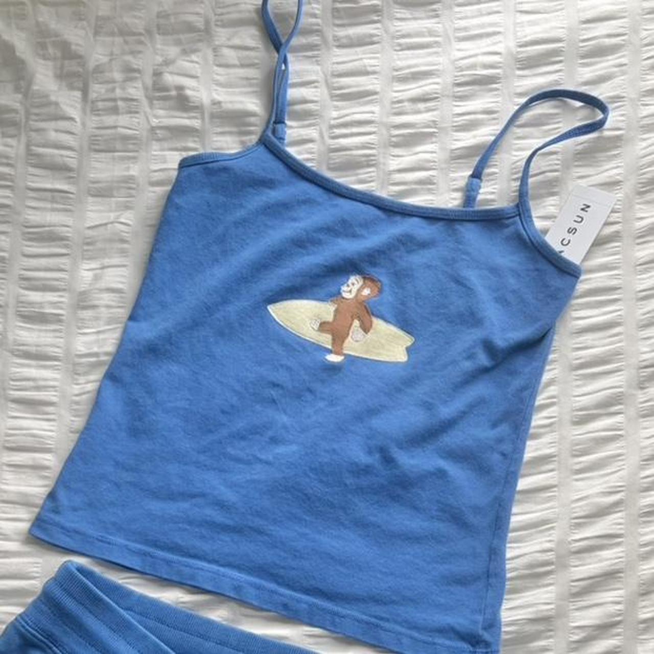 Curious George Surfer Cami — Ocean Blue