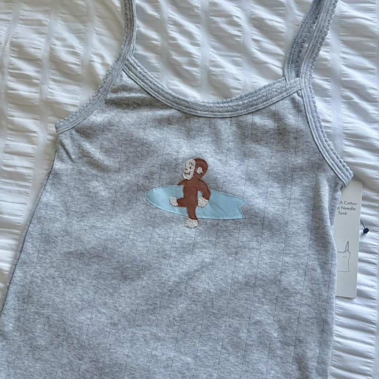 Curious George Surfer Ribbed Cami — Grey