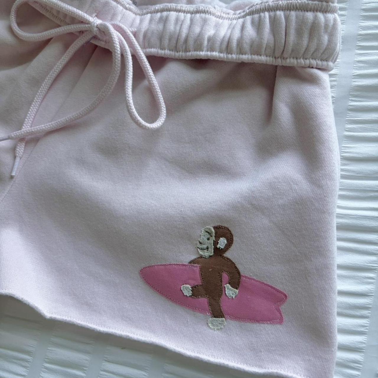 Curious George Surfer Sweat Shorts — Blush Pink