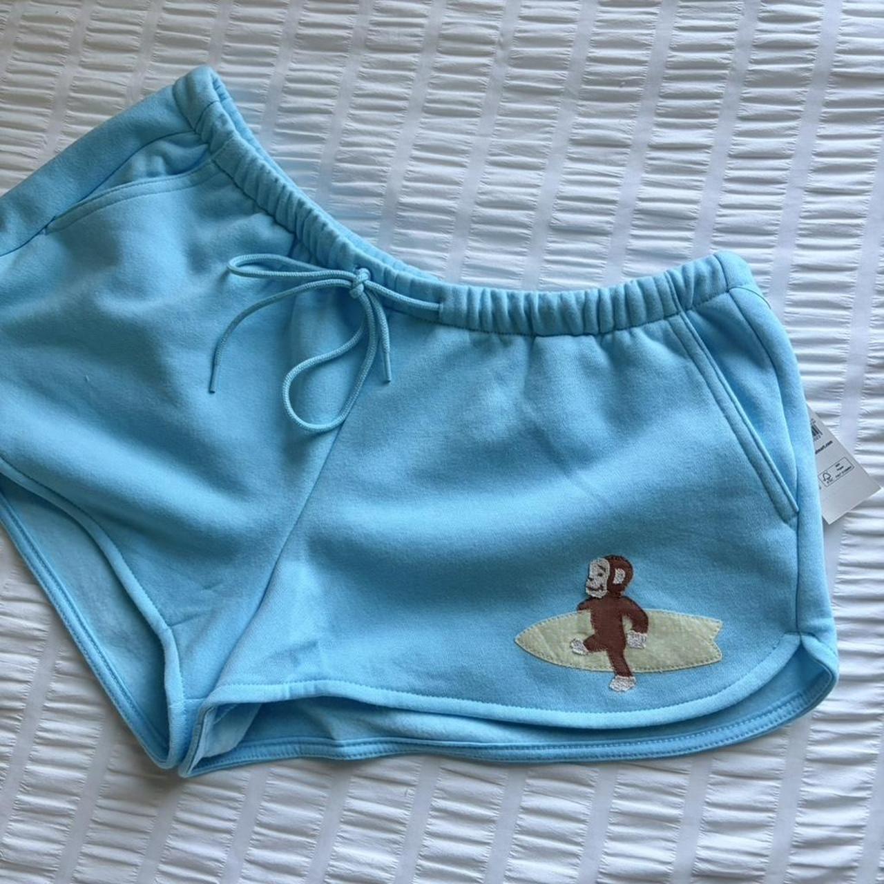 Curious George Surfer Sweat Shorts — Sky Blue